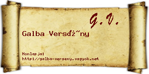 Galba Versény névjegykártya